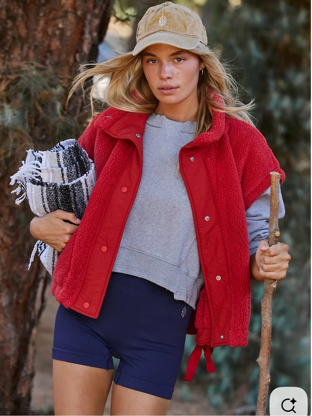 Free People Red Scout it out vest